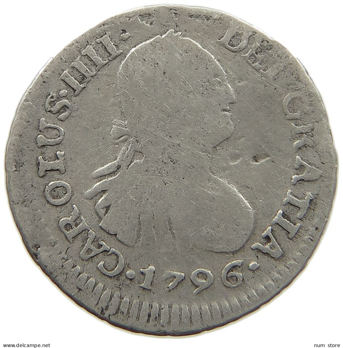 PERU 1/2 REAL 1796 IJ CARLOS IV. #MA 021518 - Perú