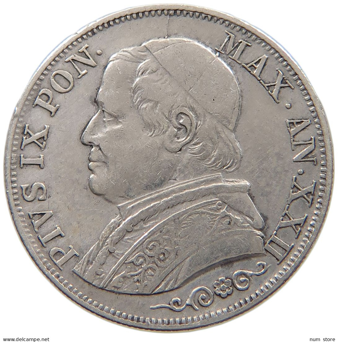 PAPAL STATES LIRA 1868 R PIUS IX. #MA 021078 - Vatican