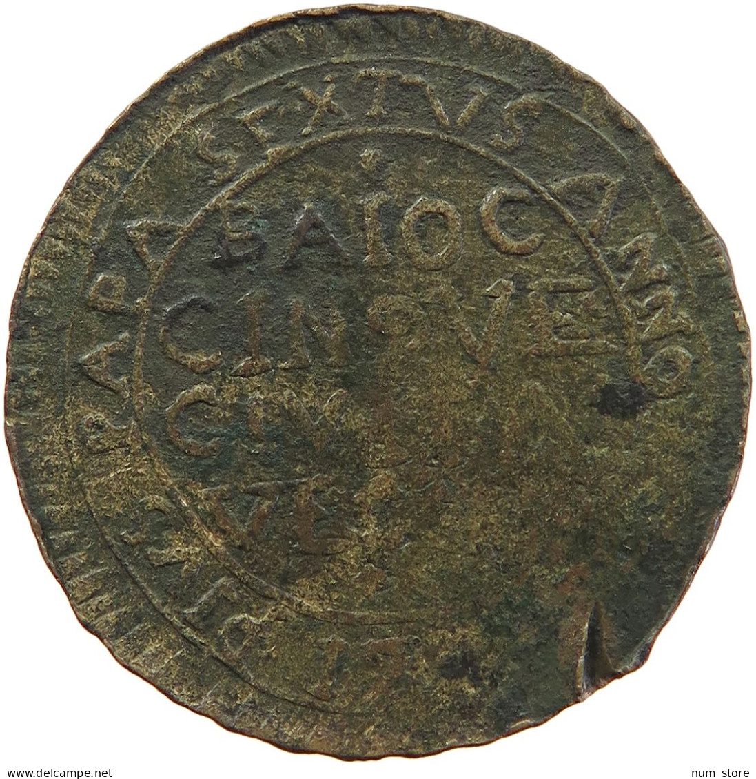 PAPAL STATES 5 BAIOCCHI 1797 PIUS VI. 1775-1799 VECCHIA #MA 064880 - Vatican