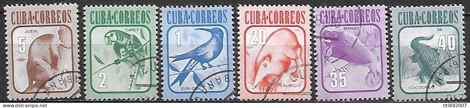 C U B A      -     1981 .   Série    ANIMAUX   -    Oblitérés - Collections, Lots & Séries