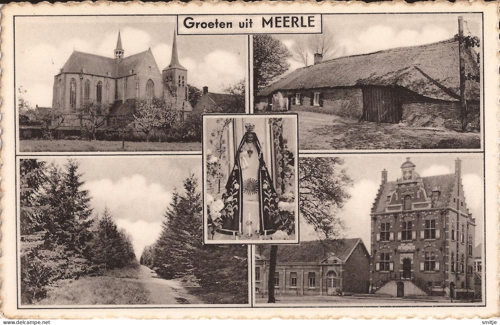 HOOGSTRATEN - MEERLE MULTIVIEW 5 ZICHTEN O.A. KERK BOERDERIJ GEMEENTEHUIS - - Hoogstraten