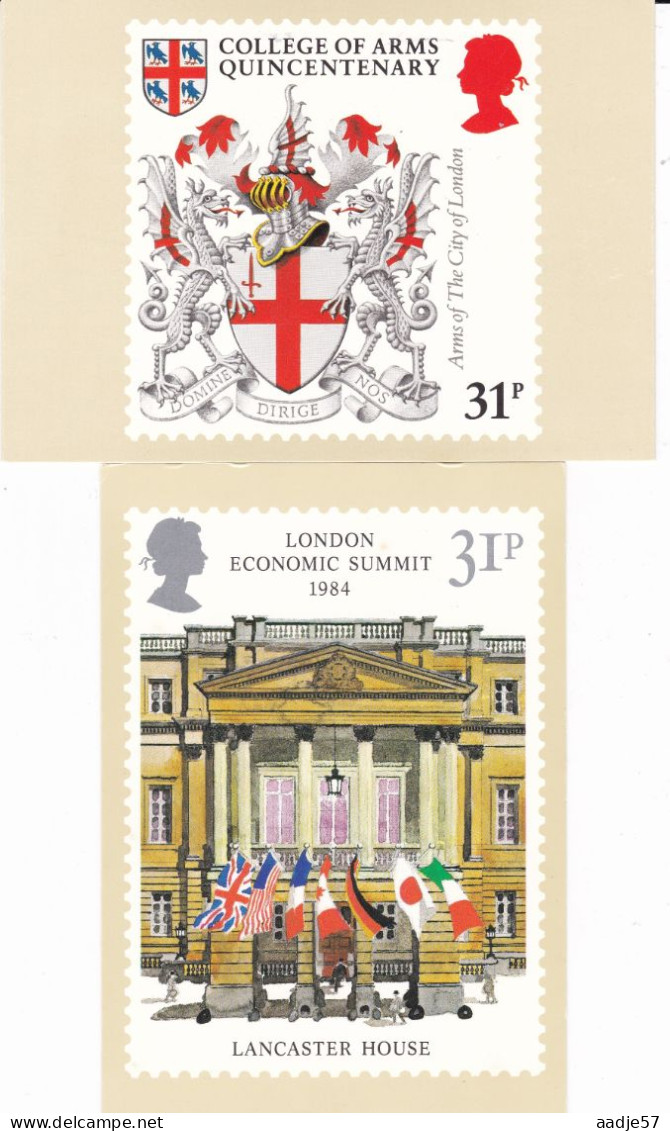 Großbritannien 1984 Mi.Nr. 978 , Heraldry - Arms Of The City Of London -Lancaster House Maximum Cards - Carte Massime