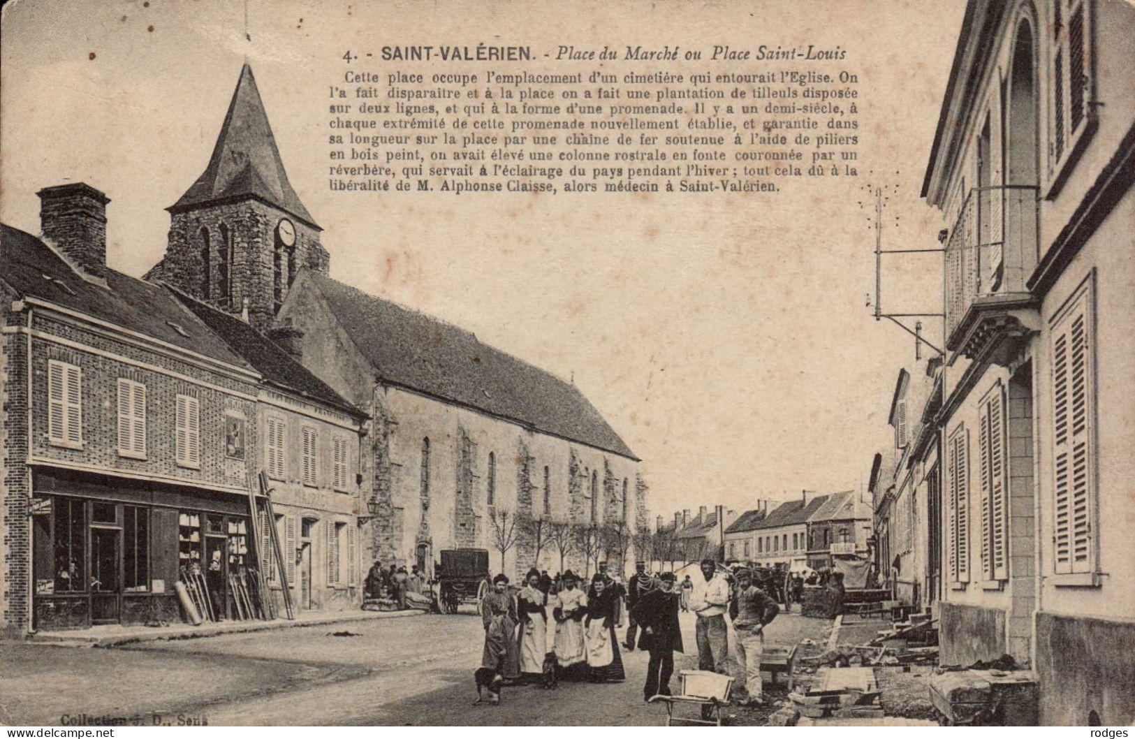 89 , Cpa SAINT VALERIEN , 4 , Place Du Marché Ou Place Saint Louis  (03594.MS3) - Saint Valerien