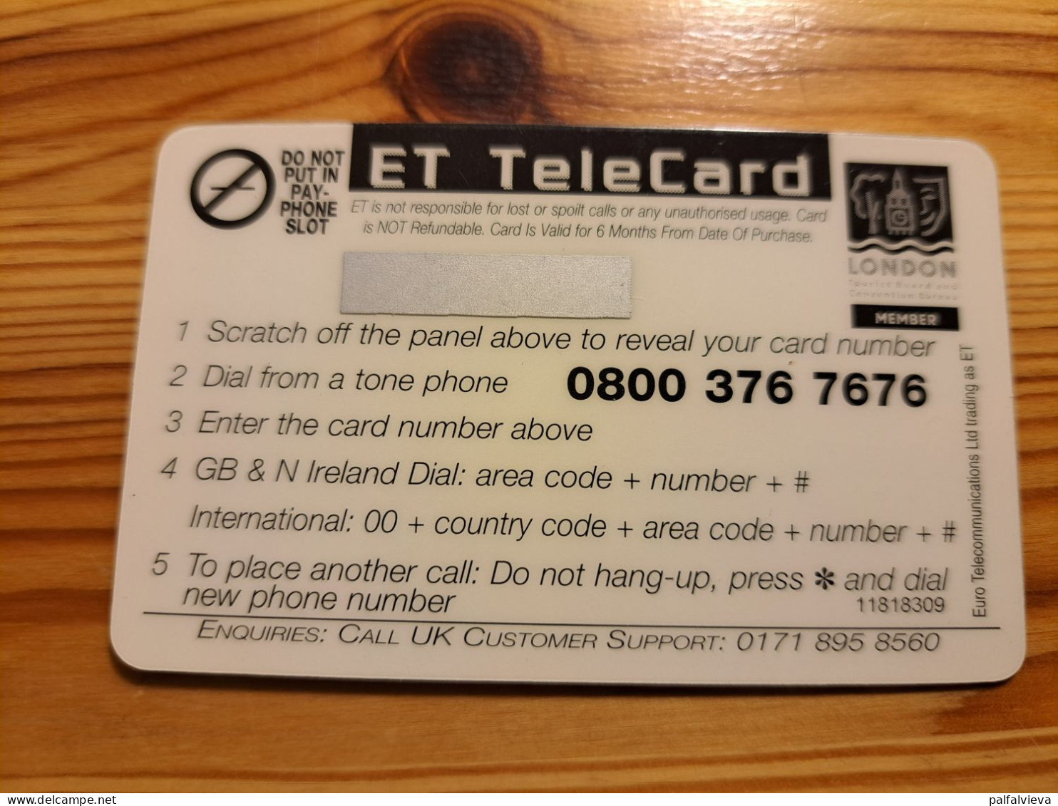 Prepaid Phonecard United Kingdom, ET Telecard - London, Parliament - [ 8] Firmeneigene Ausgaben