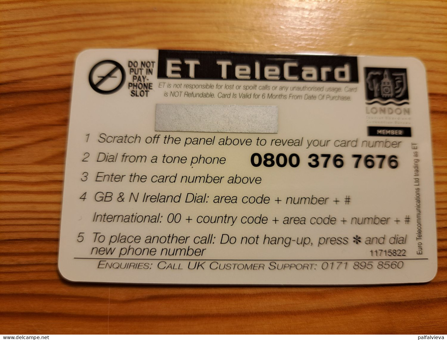 Prepaid Phonecard United Kingdom, ET Telecard - Underground - [ 8] Ediciones De Empresas