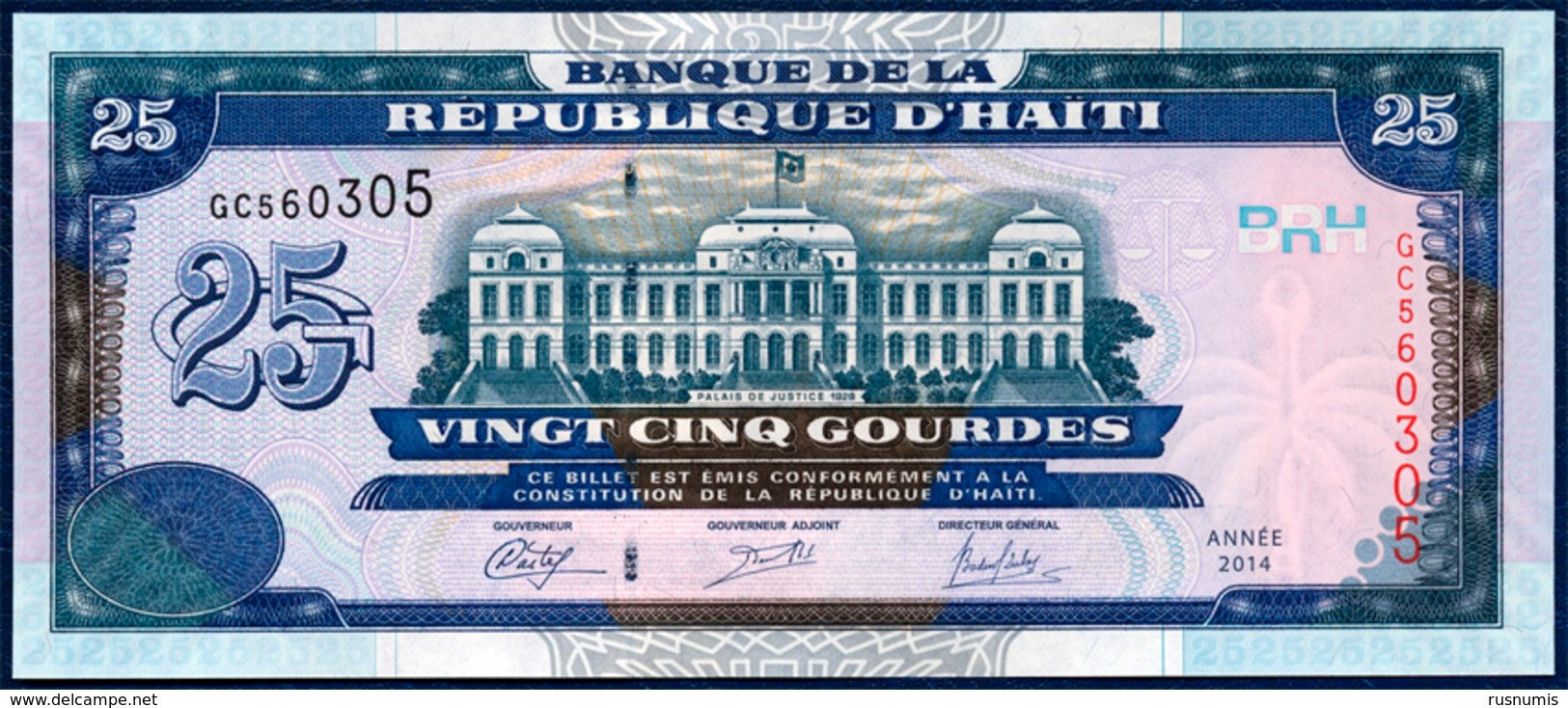 HAITI 25 GOURDES P-266e Palace Of Justice Port-au-Prince 2014 UNC - Haiti