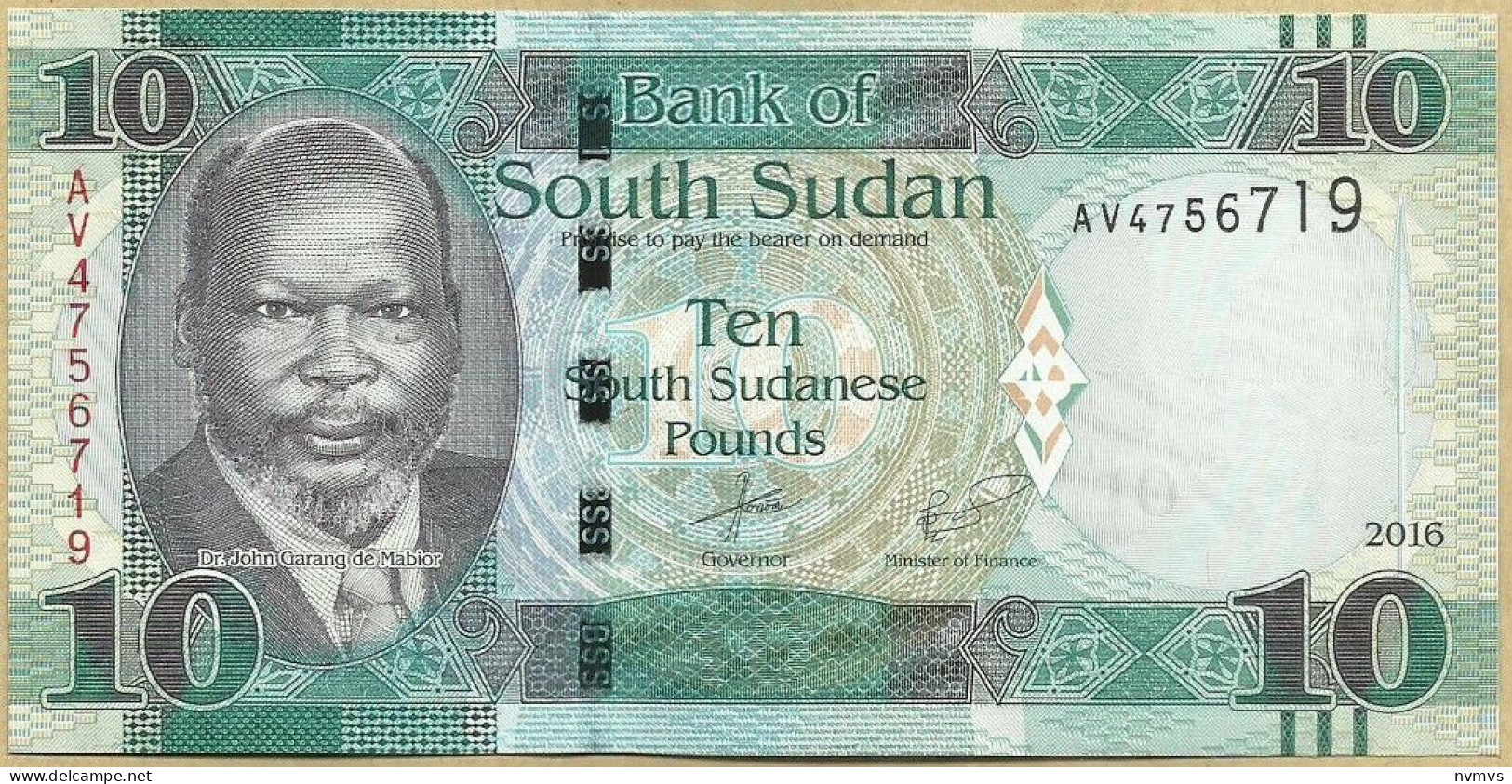 Sudão Sul - 10 Libras 2016 - Soudan