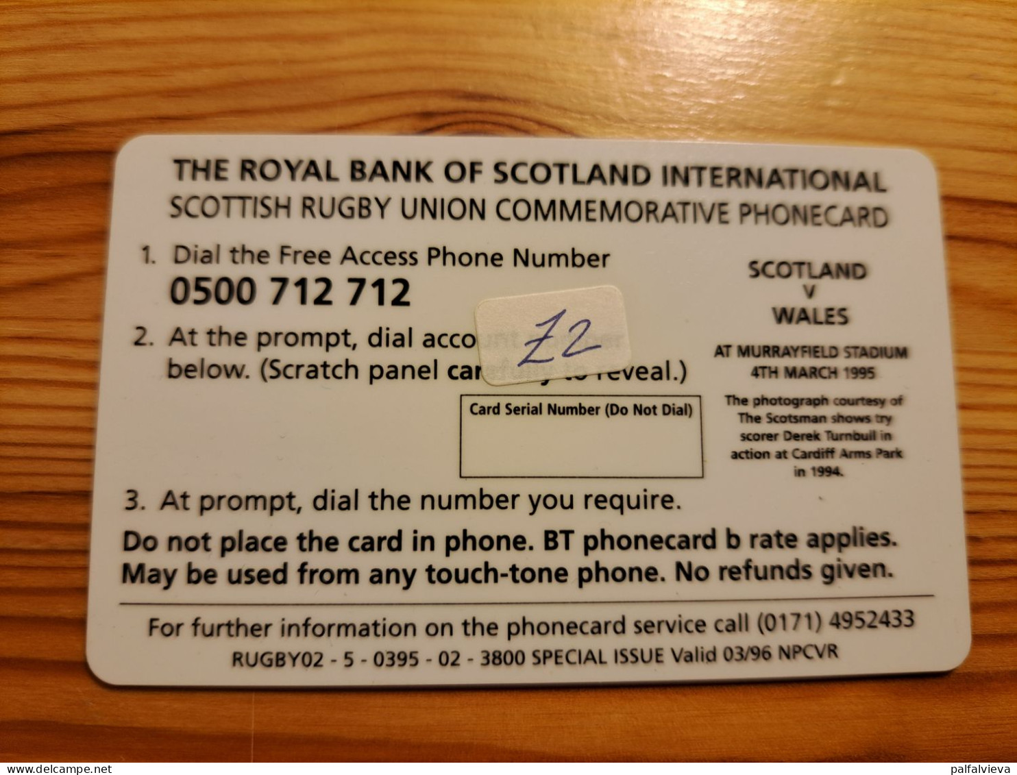 Prepaid Phonecard United Kingdom, Scottish Rugby Union - Rugby, Scotland, Wales - Emissioni Imprese