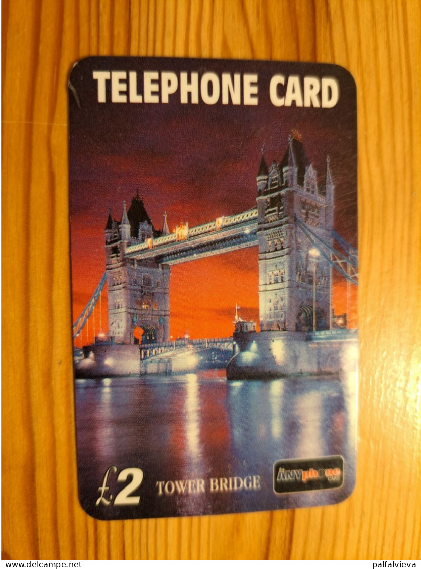 Prepaid Phonecard United Kingdom, Anyphone - London, Tower Bridge - [ 8] Ediciones De Empresas