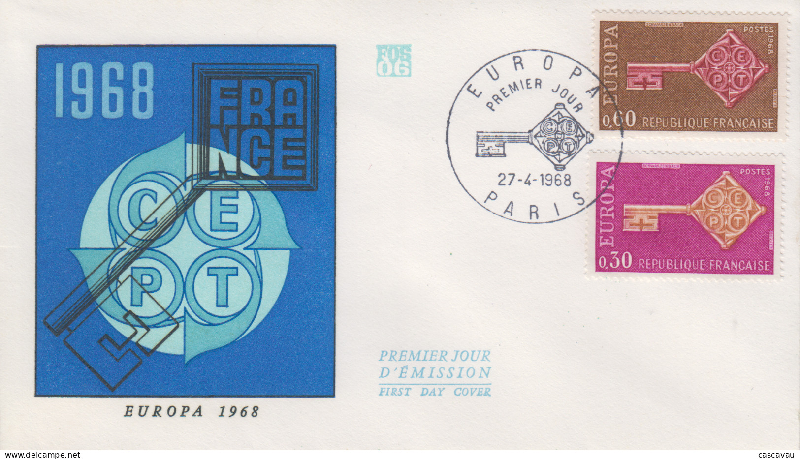 Enveloppe  FDC  1er  Jour   FRANCE    Paire   EUROPA    STRASBOURG   1968 - 1968