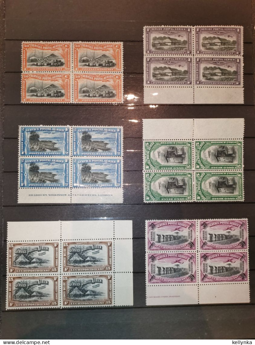 Congo Belge - PA1/4 + PA5/6 - Blocs De 4 - 1921 & 1930 - MNH & MH - Neufs