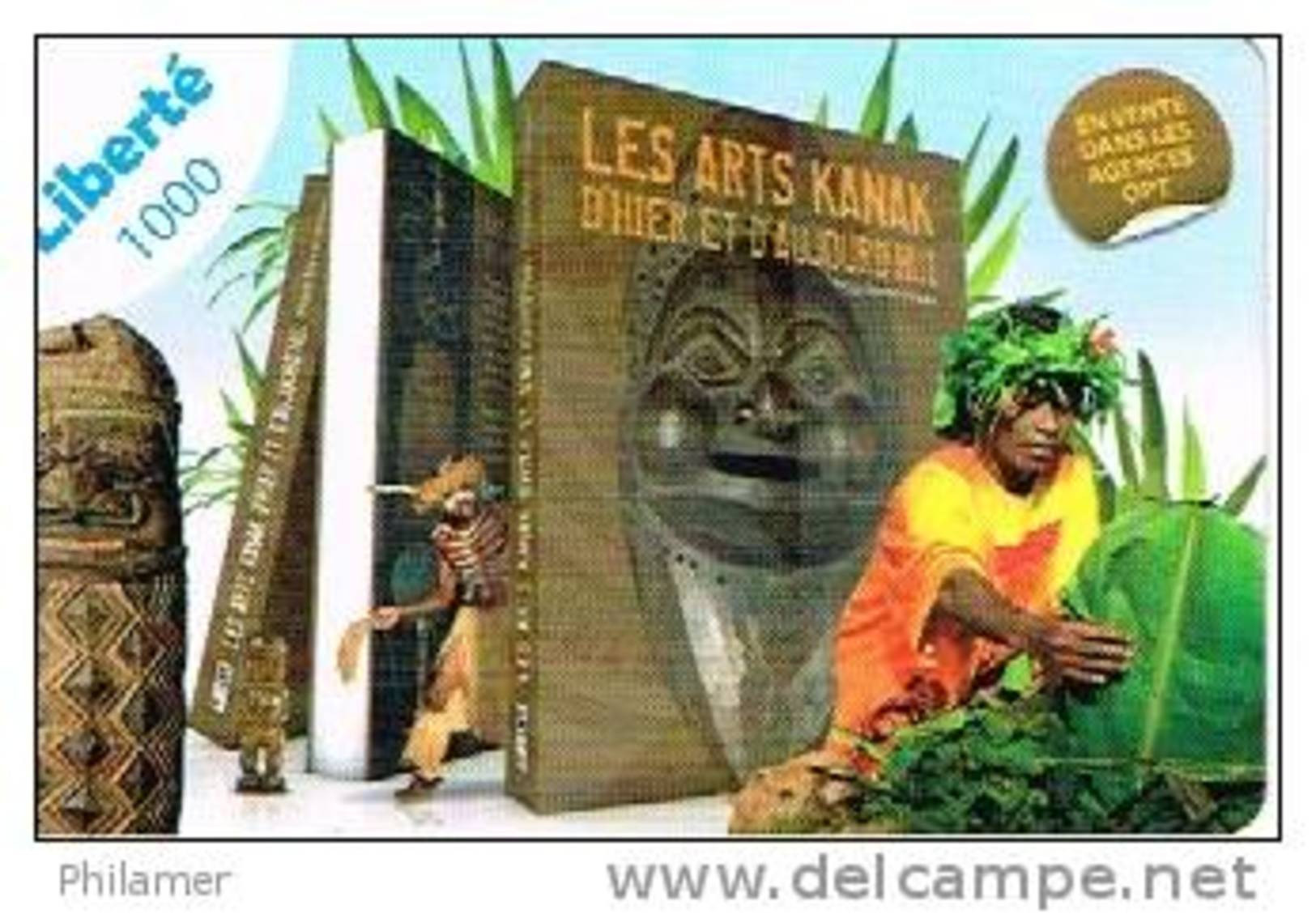 Nouvelle Caledonie Telecarte Prepayee Phonecard Prepaid Liberte 1000 Francs Livre Kanak Art Sculpture Ut 12/14  TB - Nuova Caledonia