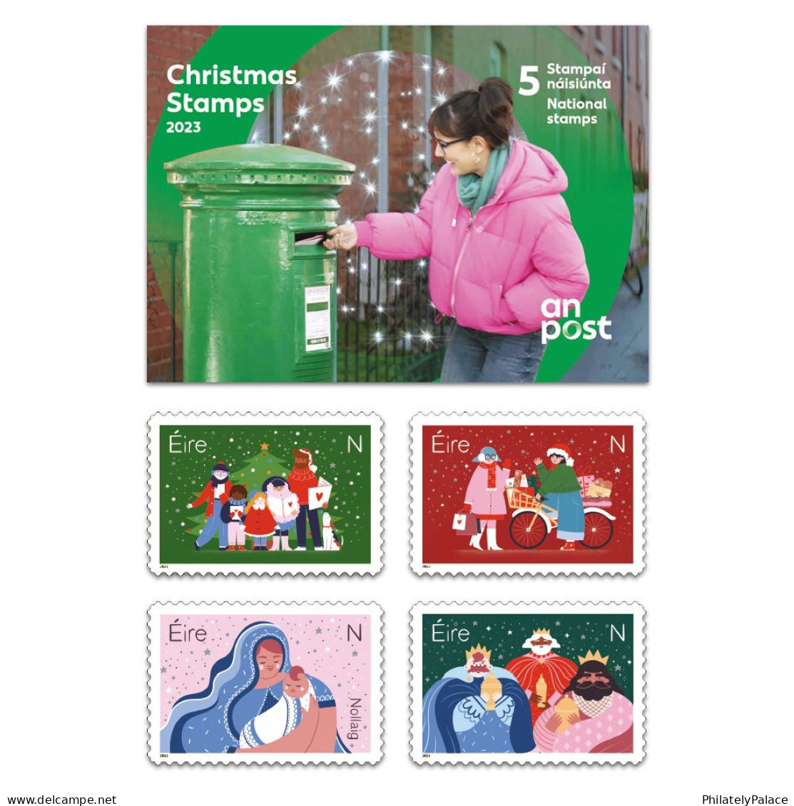 IRELAND 2023 Christmas,Tree,Mary, Mother Of Jesus Christ, Gift,Snow,Festival, Postbox, Booklet ,MNH  (**) - Ongebruikt