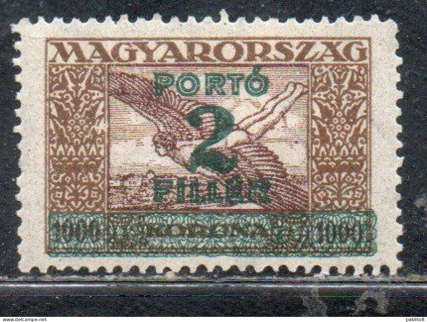 HUNGARY UNGHERIA MAGYAR 1926 POSTAGE DUE STAMPS TAXE SURCHARGED 2f On 1000k MLH - Port Dû (Taxe)