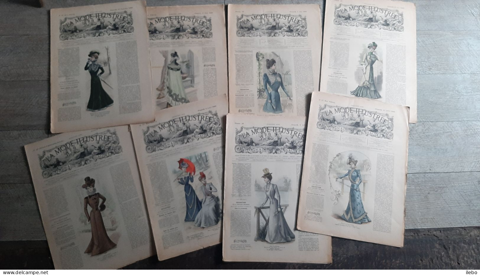 8 Revues La Mode Illustrée Journal De La Famille 1899   Broderie Gravures - Mode