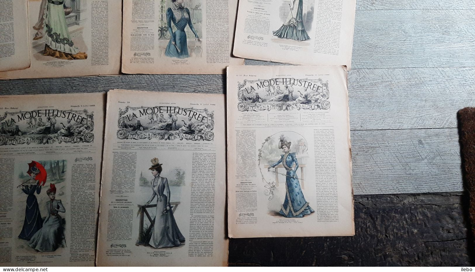 8 Revues La Mode Illustrée Journal De La Famille 1899   Broderie Gravures - Fashion