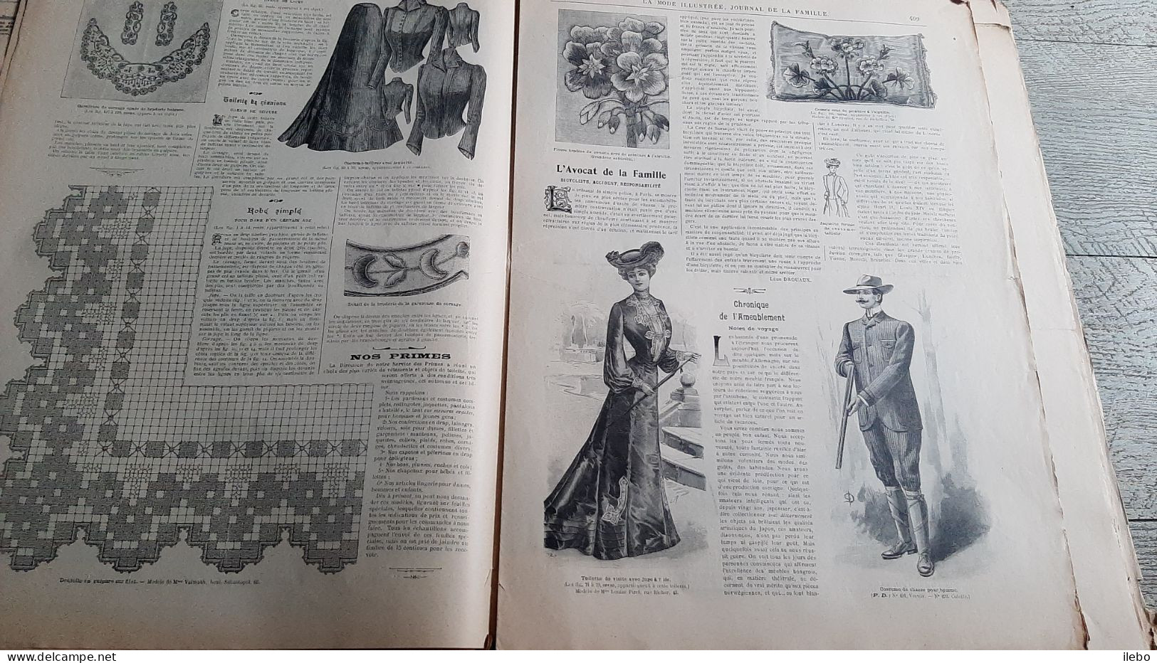 5 Revues La Mode Illustrée Journal De La Famille 1902   Broderie Gravures - Mode