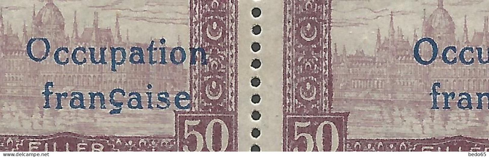 HONGRIE N° 14 Variétée O D'occupation Surélevé Et Aplatie Tenant à Normal NEUF** LUXE SANS CHARNIERE / Hingeless / MNH - Unused Stamps