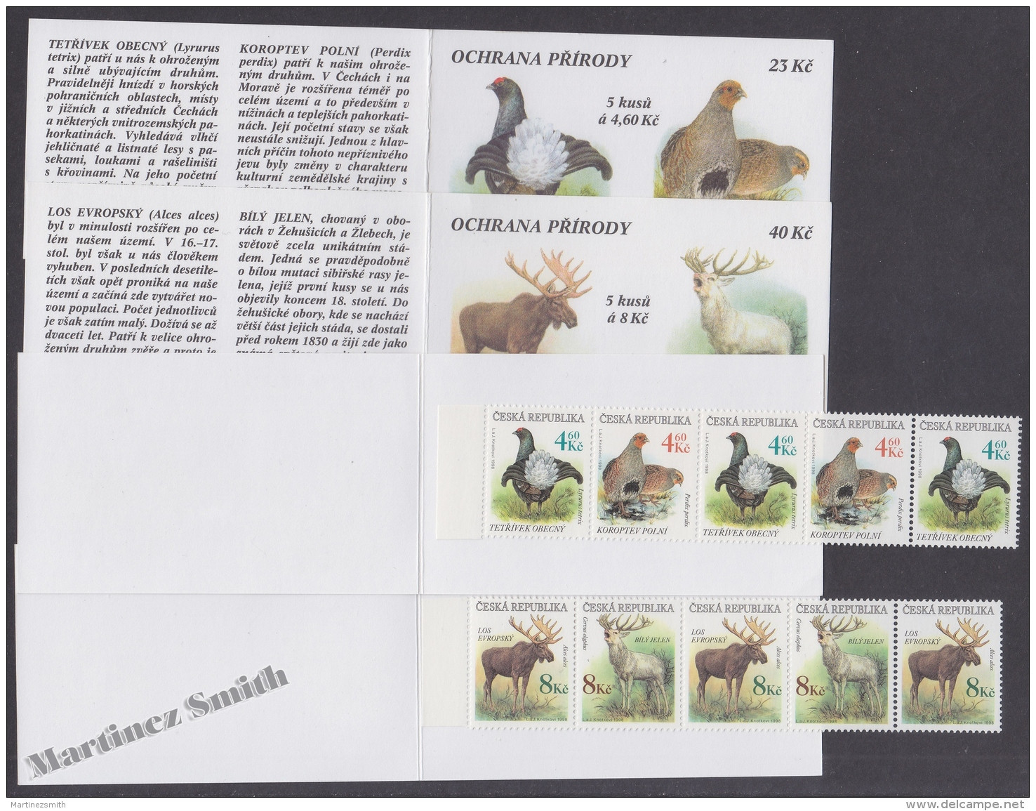 Czech Republic - Tcheque 1998 Yvert 173(I) &amp; C175(I) Protection Of Nature, Rare Animals - Variety 2 - MNH - Neufs