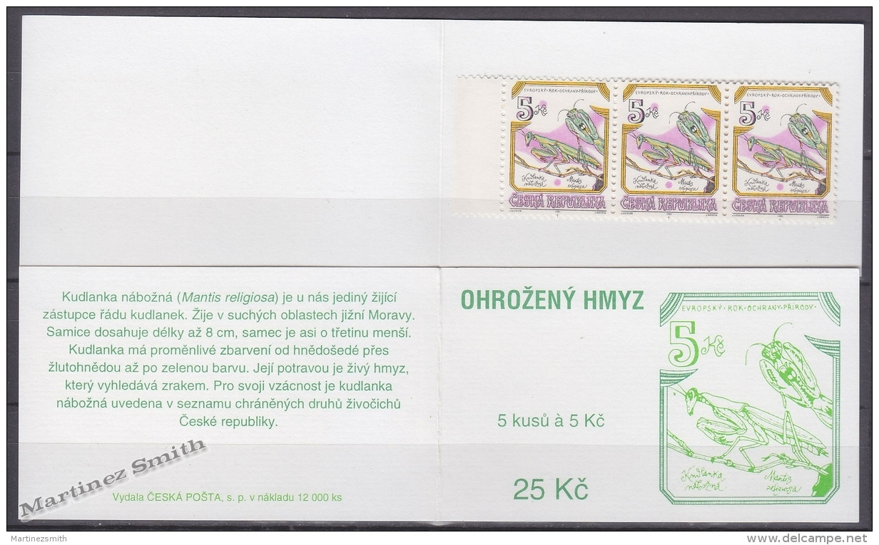 Czech Republic - Tcheque 1995 Yvert C73 Protection Of Nature, Fauna, Insects - Booklet - MNH - Ungebraucht