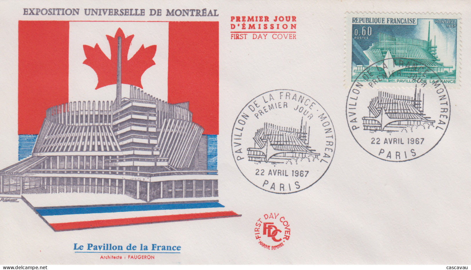 Envelopppe  FDC    1er  Jour   FRANCE   Exposition  Universelle  De  MONTREAL   1967 - 1967 – Montréal (Canada)