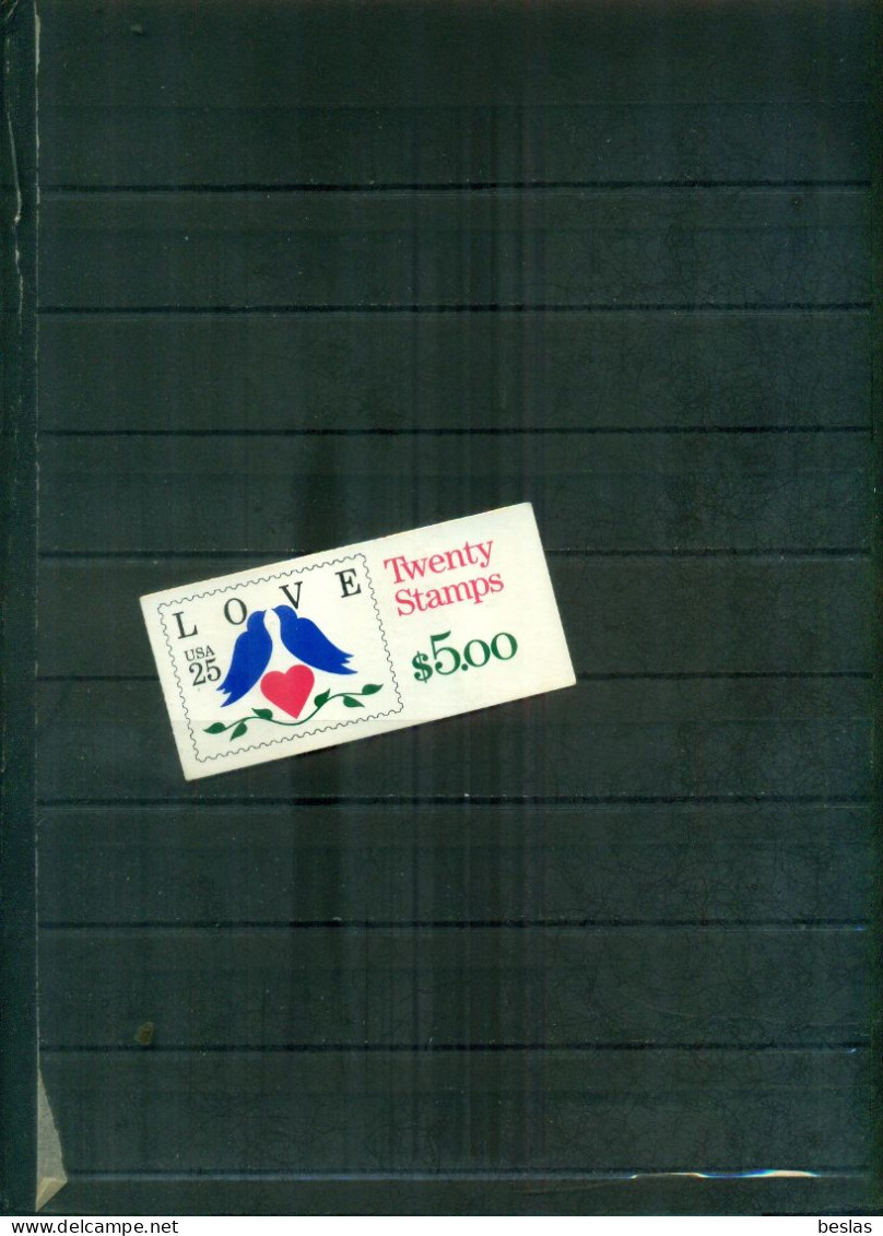 ETATS UNIS TIMBRES D'AMOUR 90  1 CARNET DE 20 TIMBRES NEUF A PARTIR DE 2 EUROS - 3. 1981-...