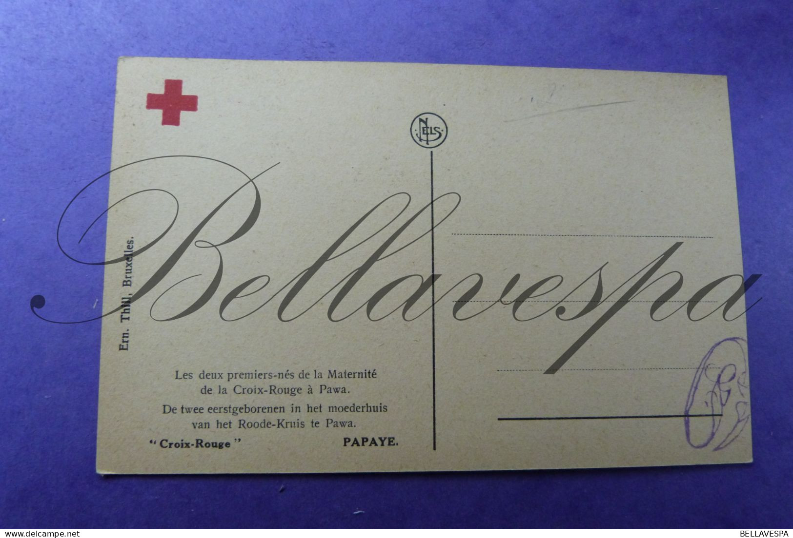 Papaye Pawa Croix Rouge Lot 4 x cpa  Rood Kruis Belgische Missie Mission Koloniale periode Belgisch-Congo
