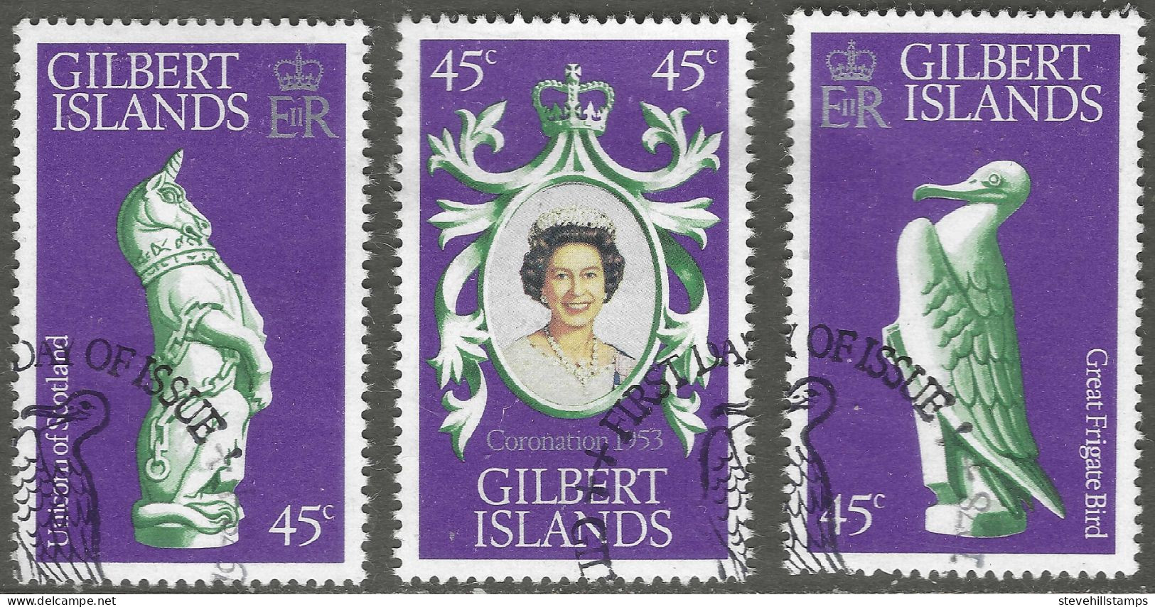 Gilbert Islands. 1978 25th Anniversary Of Coronation. Used Complete Set. SG 68-70 - Gilbert & Ellice Islands (...-1979)