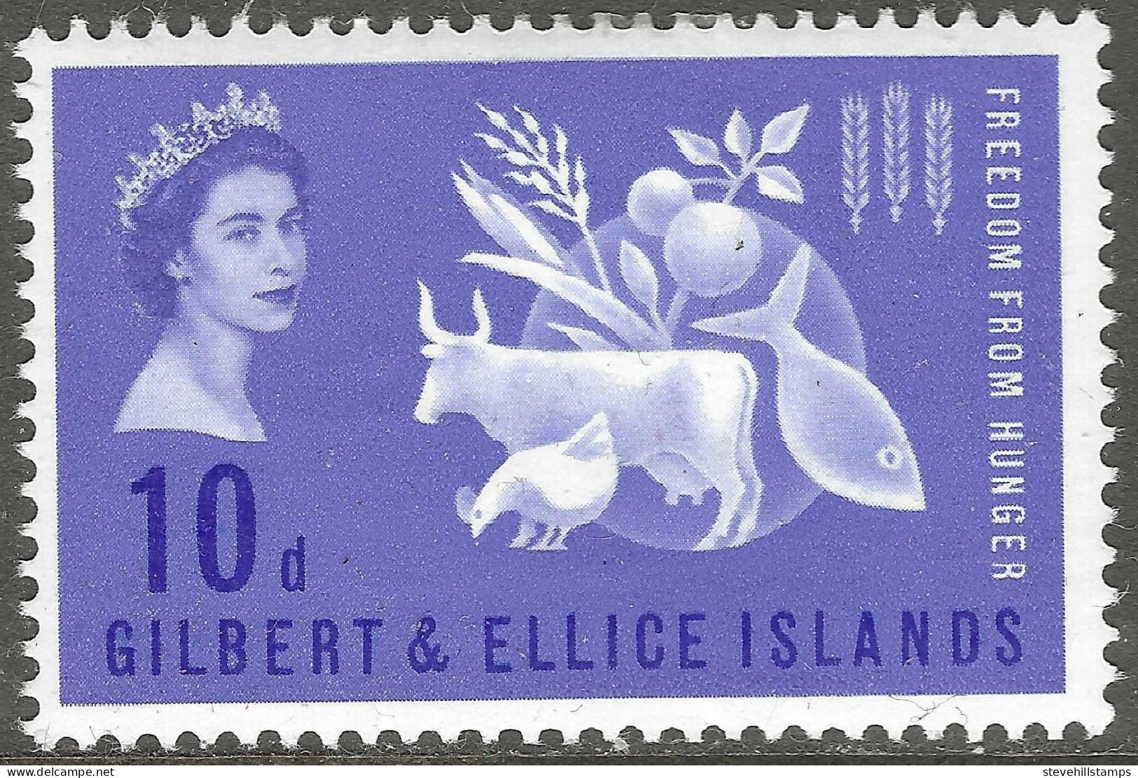 Gilbert And Ellis Islands. 1963 Freedom From Hunger. 10c MH. SG 79 - Gilbert & Ellice Islands (...-1979)