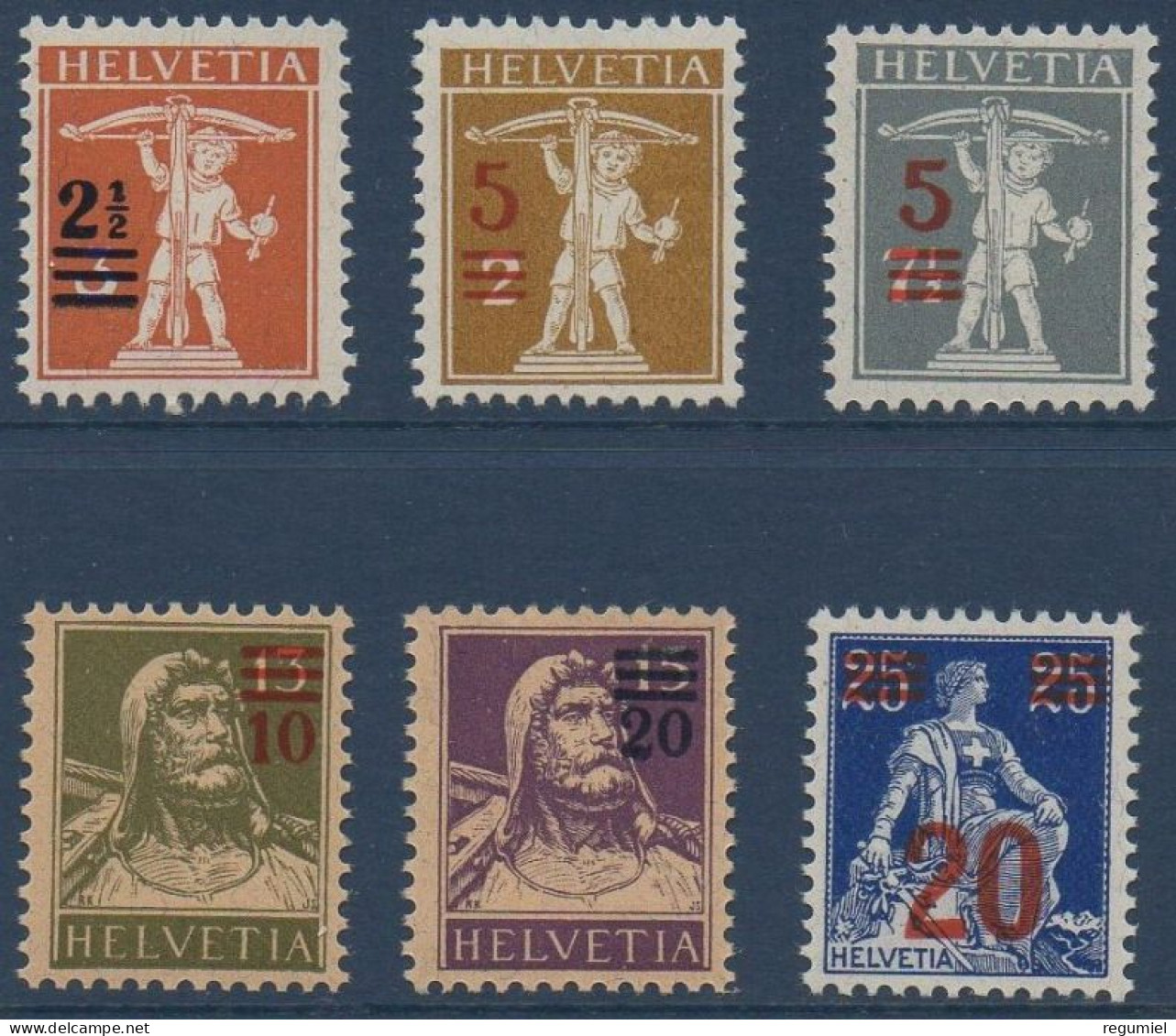 Suiza 0179/184 * Charnela. 1919 - Ungebraucht