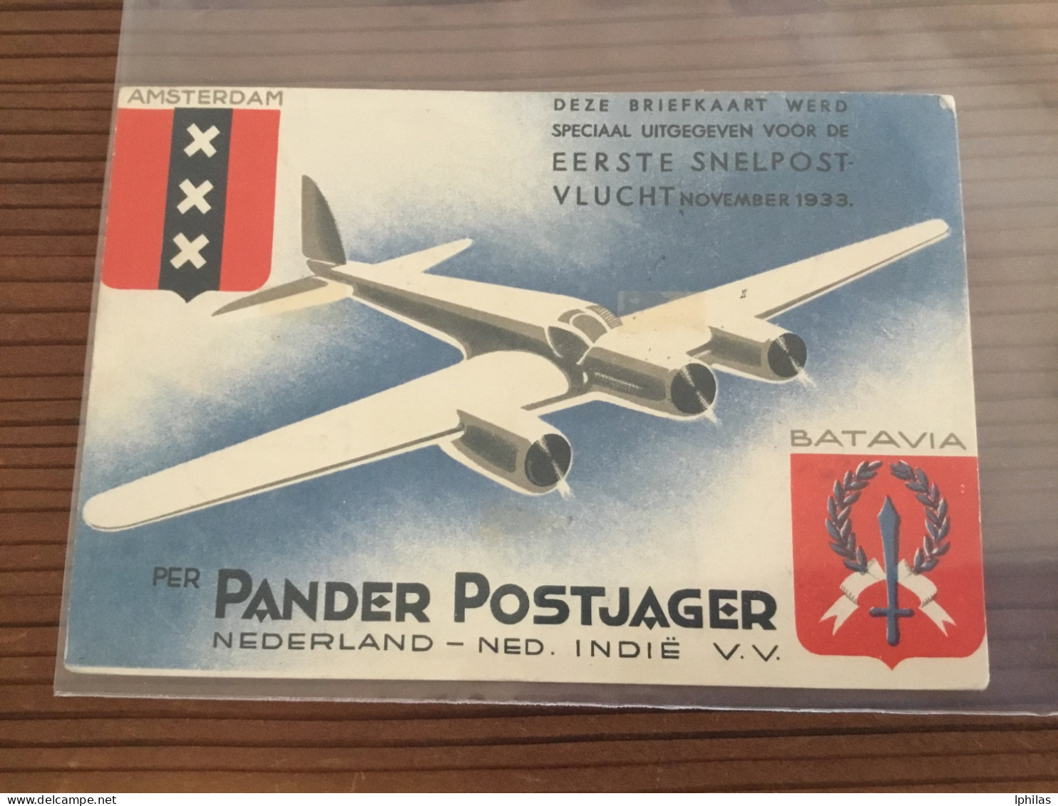 Niederlande Pander Postjäger 1933, RAR - Posta Aerea