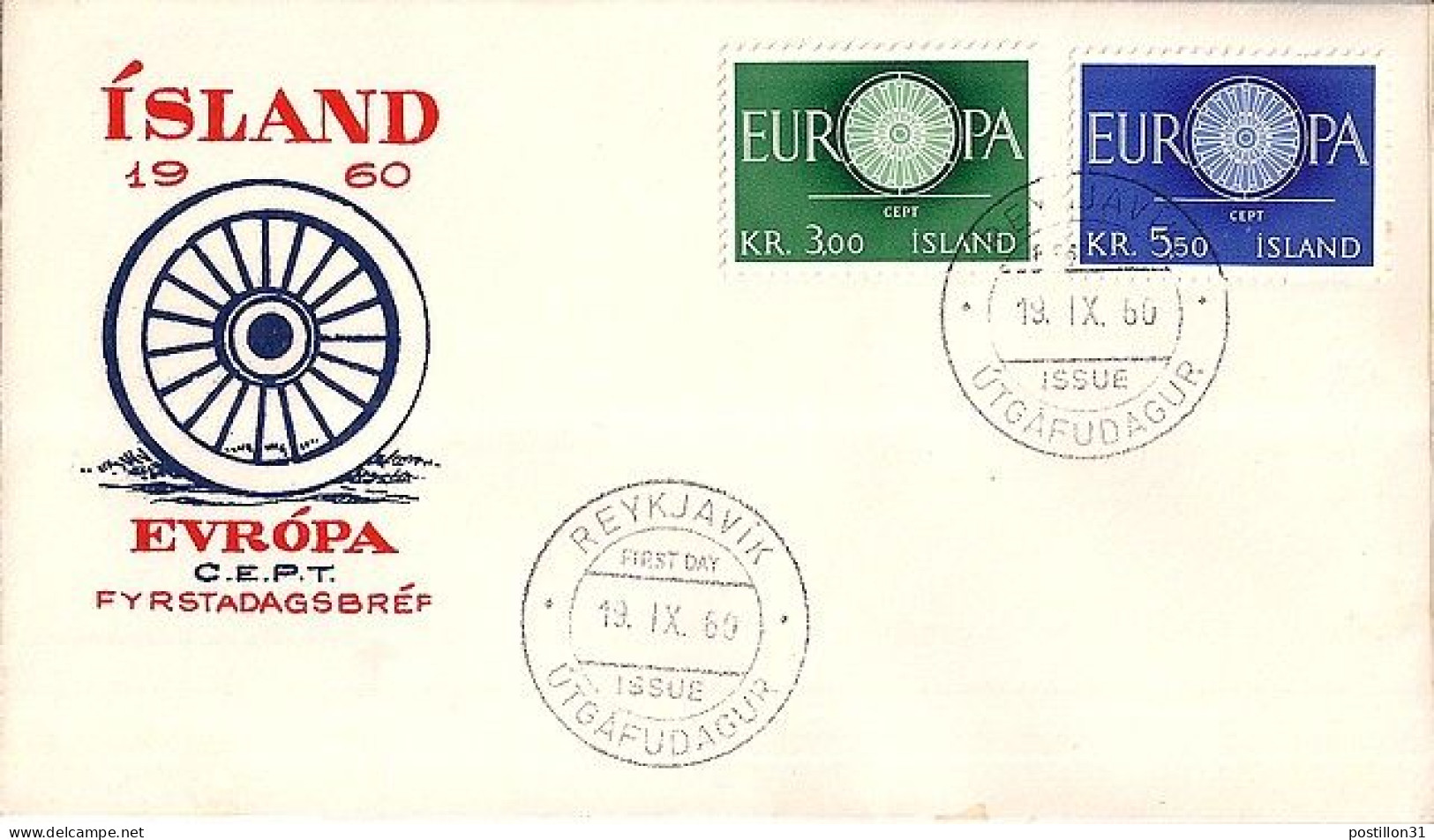 ISLANDE N° 301/302 S/L. DU 19.9.60 - Lettres & Documents