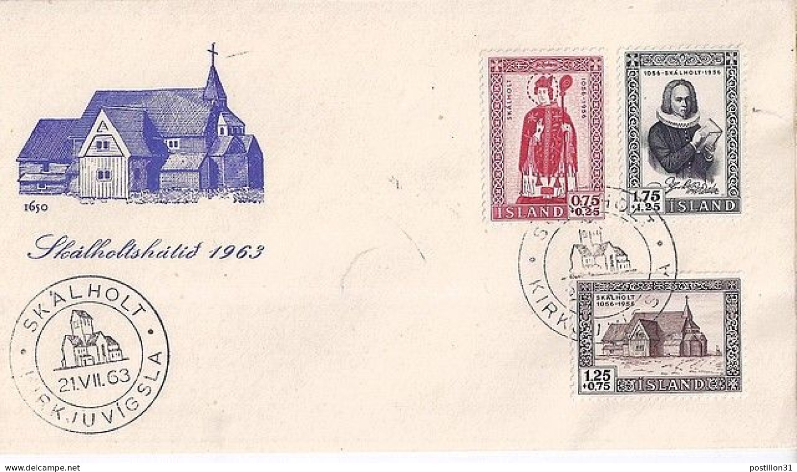 ISLANDE N° 258/259/260 S/L. DU 21.7.63 - Covers & Documents