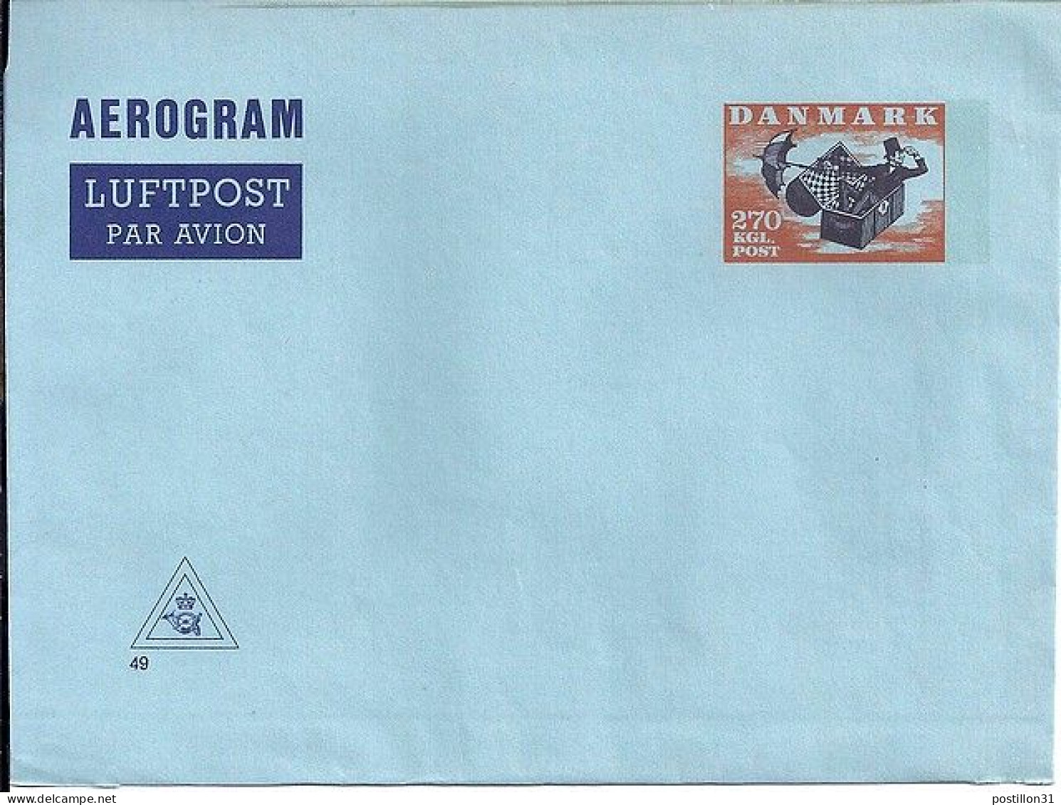 DANEMARK N° AEROGRAM NEUF - Storia Postale