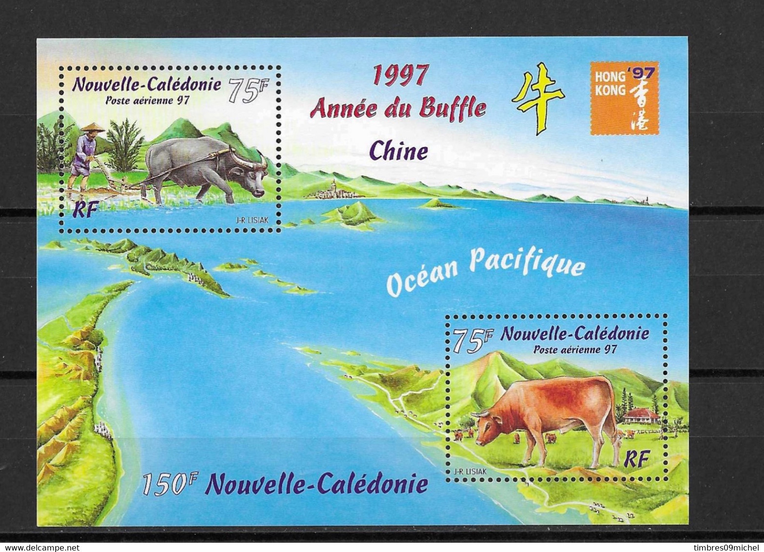 Nouvelle Calédonie Bloc Feuillet 1997 N° 18** Hong Kong 97 Année Du Buffle - Blokken & Velletjes