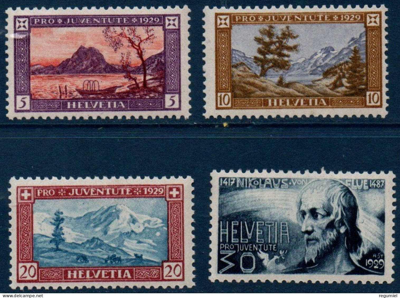 Suiza 0235/238 * Charnela. 1929 - Nuevos