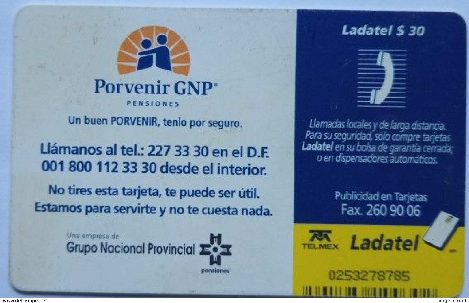 Mexico Ladatel $30 Chip Card - Porvenir Grip 1- No Te Rompas Mas La Cabeza - Mexique