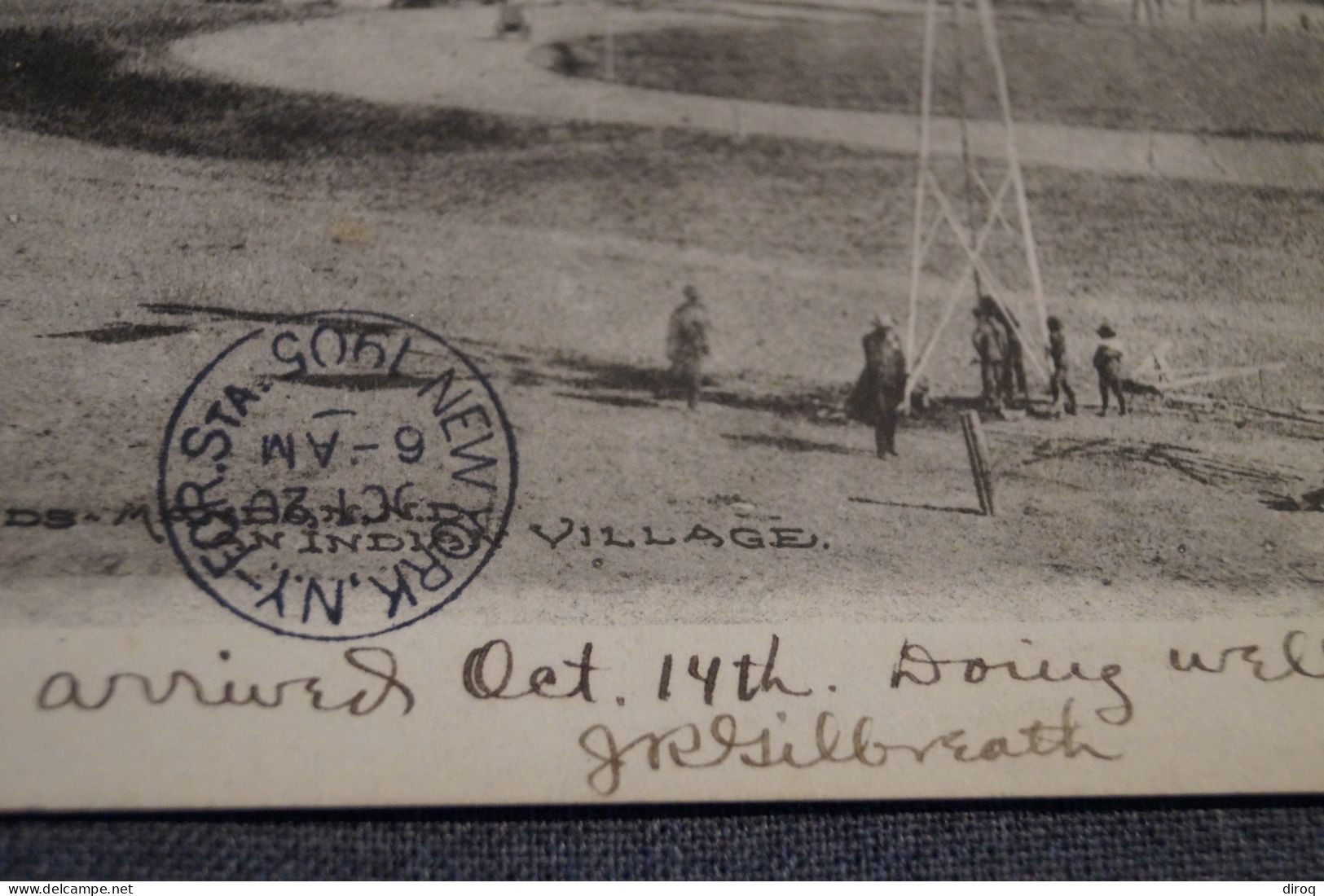 USA,les Pionniers,village Indien,1905,belle Carte Postale Ancienne,très Bel état De Collection - Autres & Non Classés