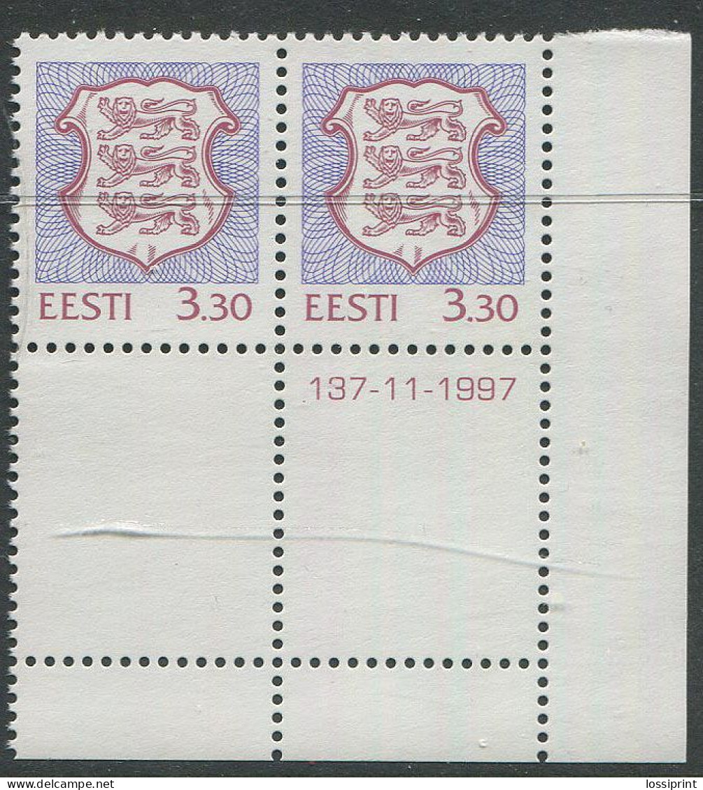 Estonia:Unused Stamps Coat Of Arm 3.30 II Issue, Corner! 1997, MNH - Estonie