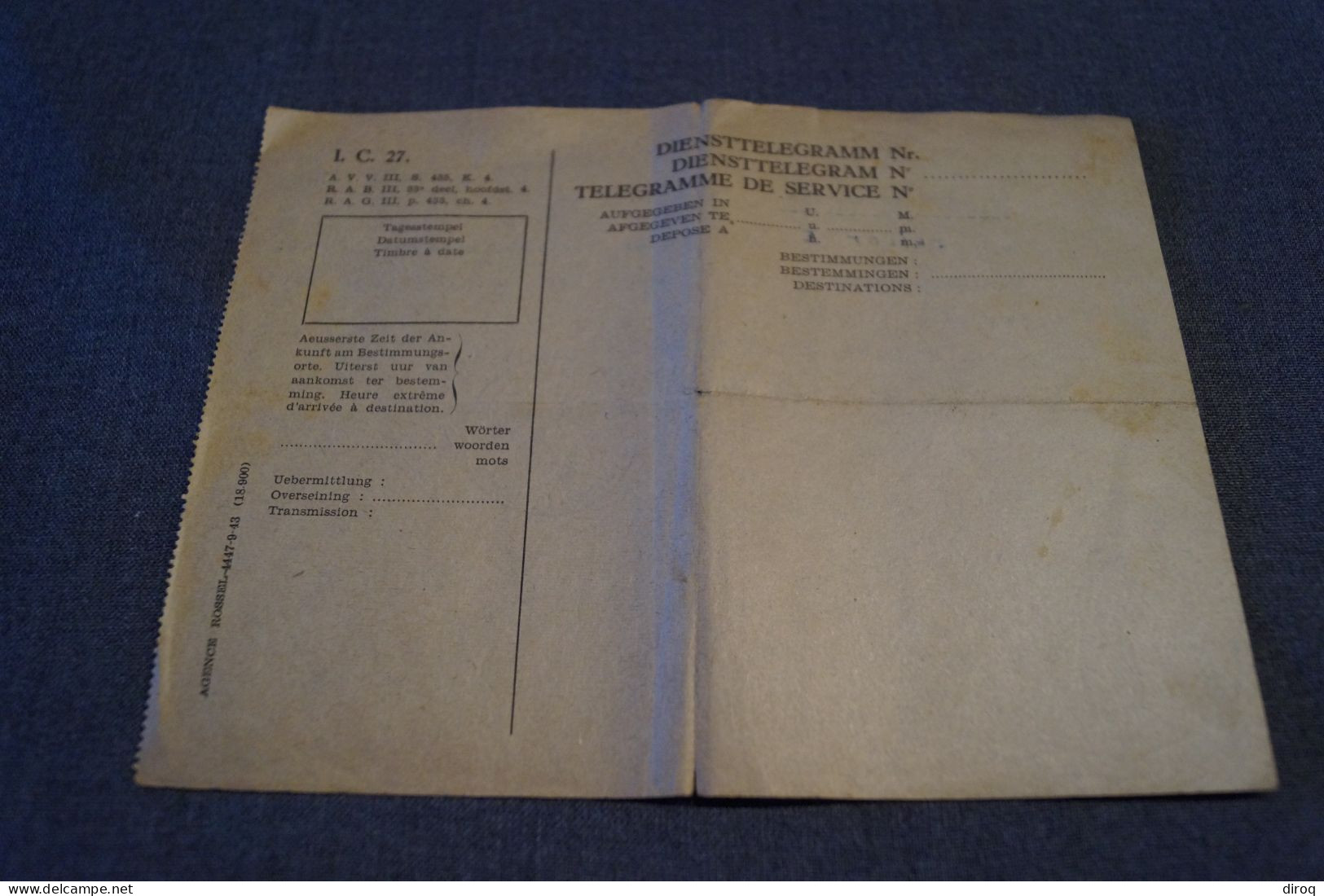 Jemelle,occupation Allemande,document Originale,daté Du 17/08/1944 - Historische Dokumente