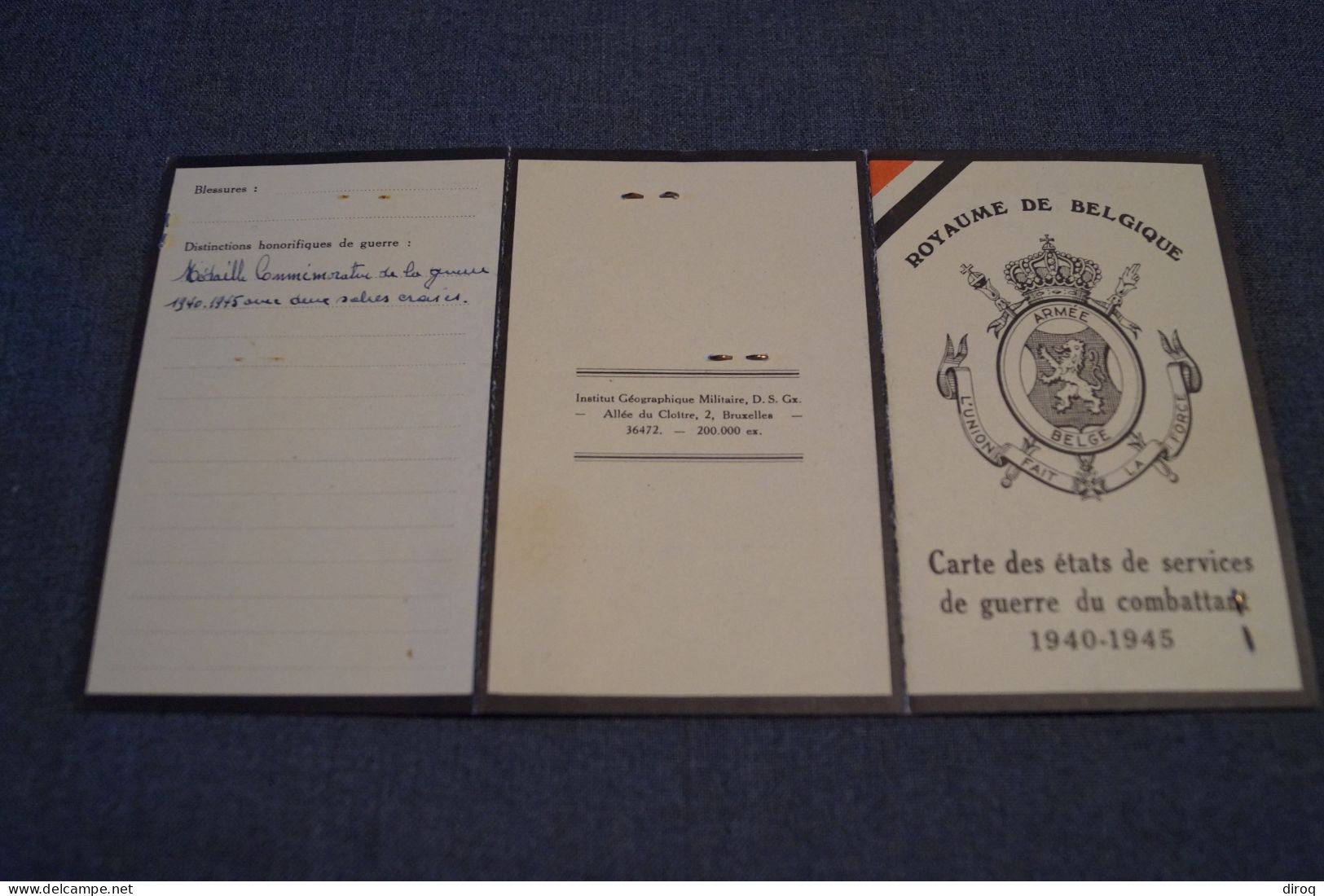 Chemin De Fer,carte Du Combattant 40-45,Brilot Elie Né à Aye ,originale Pour Collection - 1939-45