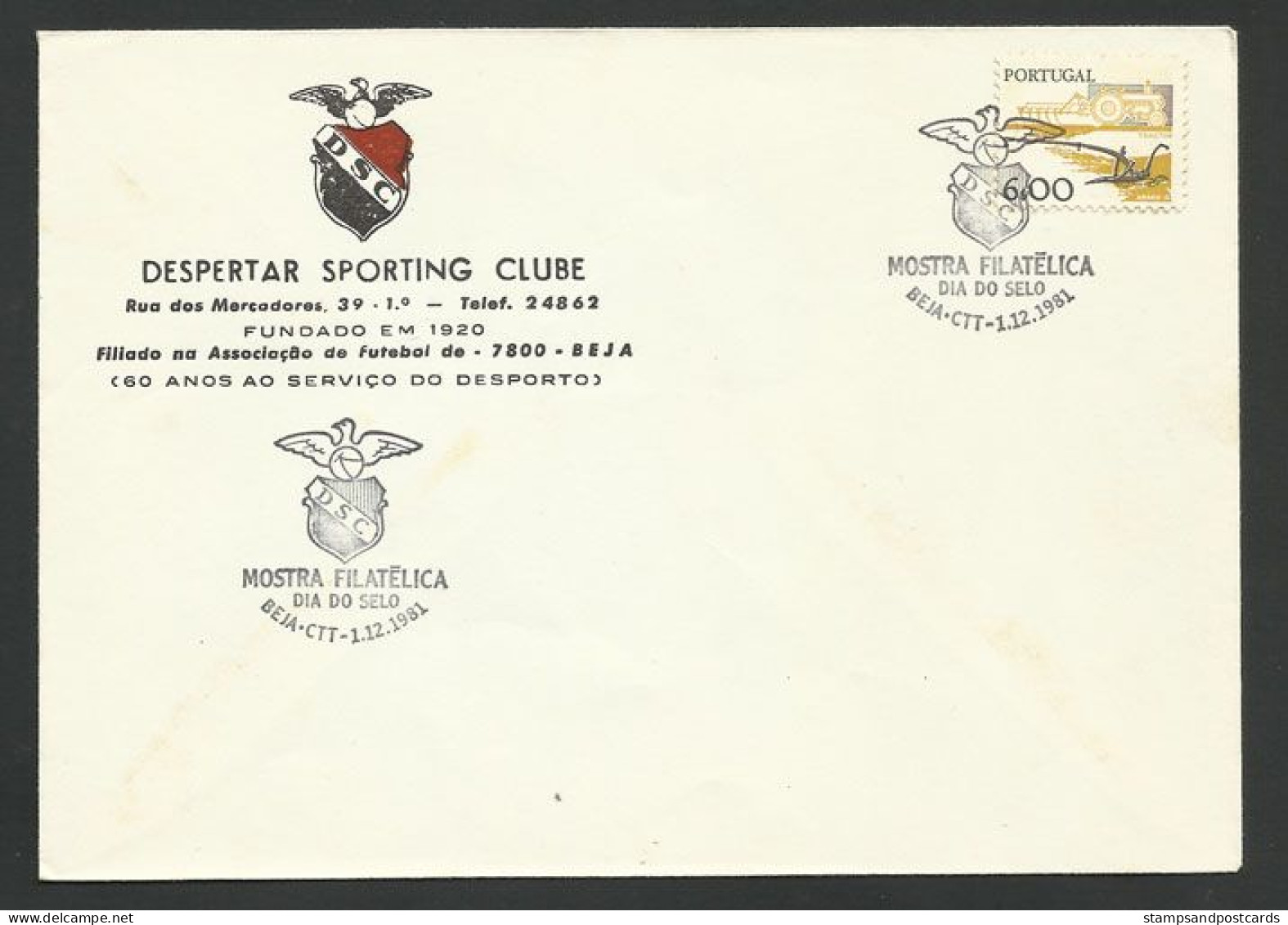 Portugal Cachet Commémoratif  Journée Du Timbre Expo Philatelique Beja 1981  Event Postmark Stamp Day - Postembleem & Poststempel