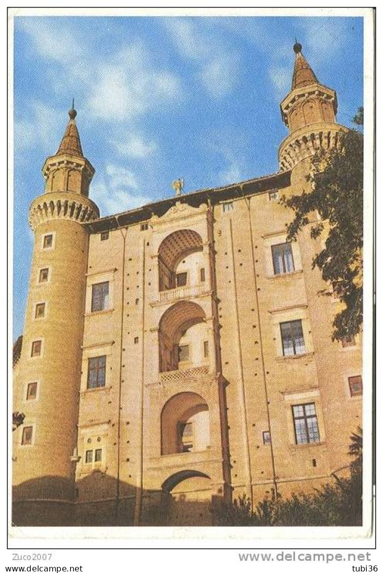 URBINO - PALAZZO DUCALE  COLORI VIAGGIATA  1954 PER IUGOSLAVIA. TARIFFA PER ESTERO - Urbino