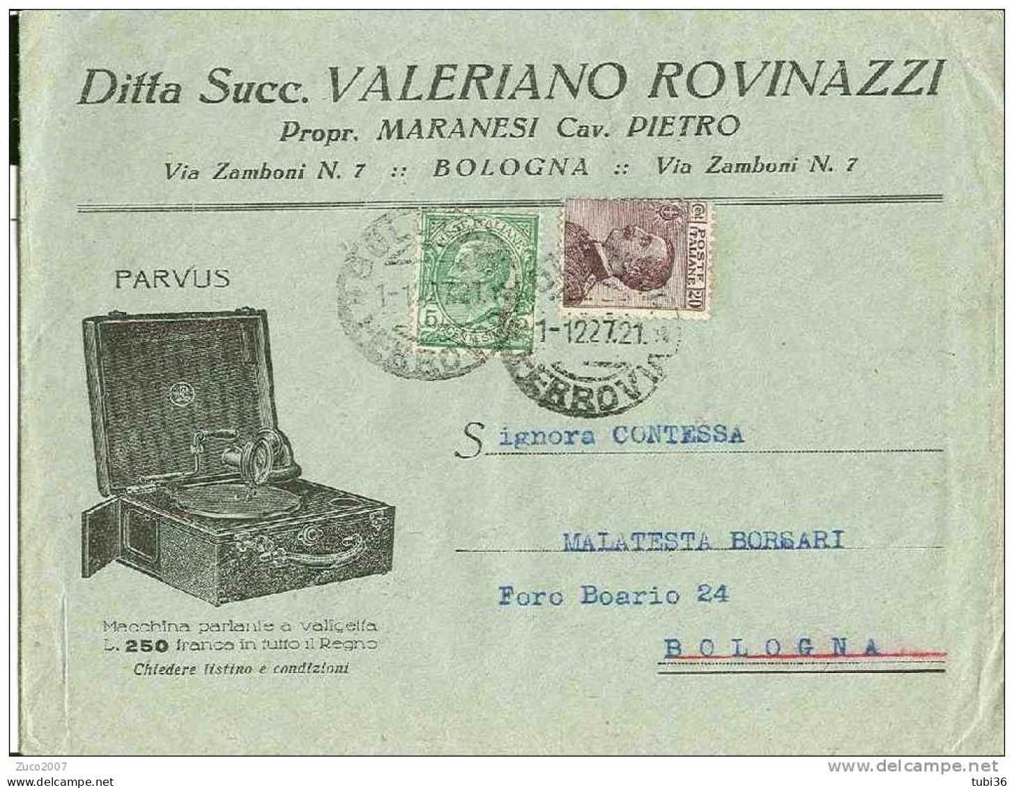 MACCHINA PARLANTE A VALIGETTA - MARCA PARVUS -PIU' FACILE  A TRASPORTARE - ANNO  1927. - Musikinstrumente