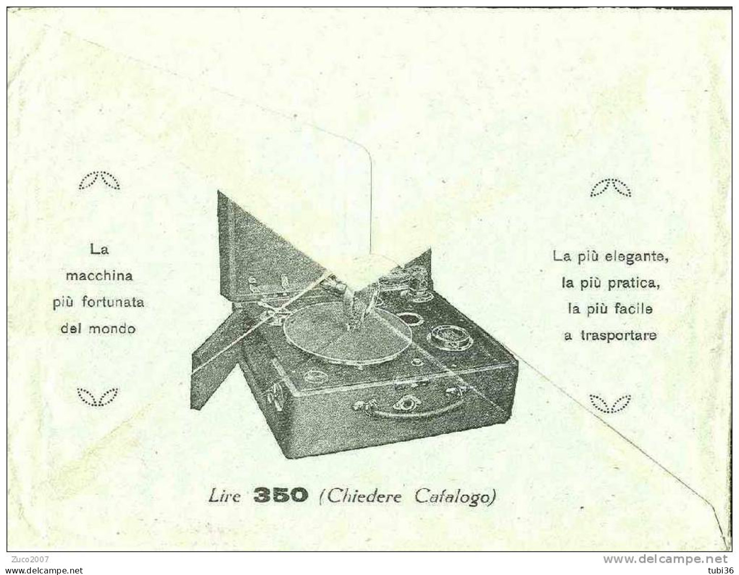 MACCHINA PARLANTE A VALIGETTA - MARCA PARVUS -PIU' FACILE  A TRASPORTARE - ANNO  1927. - Musikinstrumente