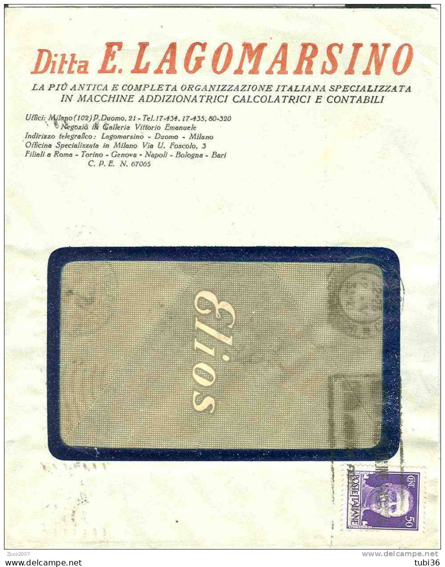 LAGOMARSINO - MACCHINE CALCOLATRICI - MILANO 1933 - Altri Apparecchi