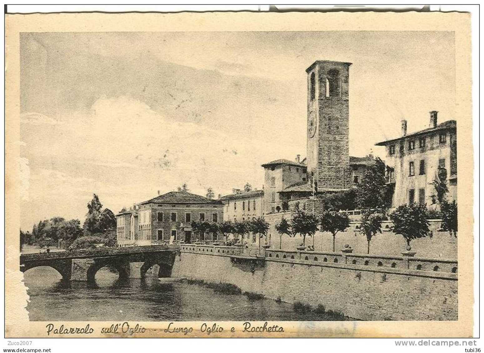 PALAZZOLO SULL'OGLIO  (BRESCIA) - LUNGO OGLIO E ROCCHETTA -B/N NON VIAGGIATA  - 1956 - ANIMATA. - Urbino