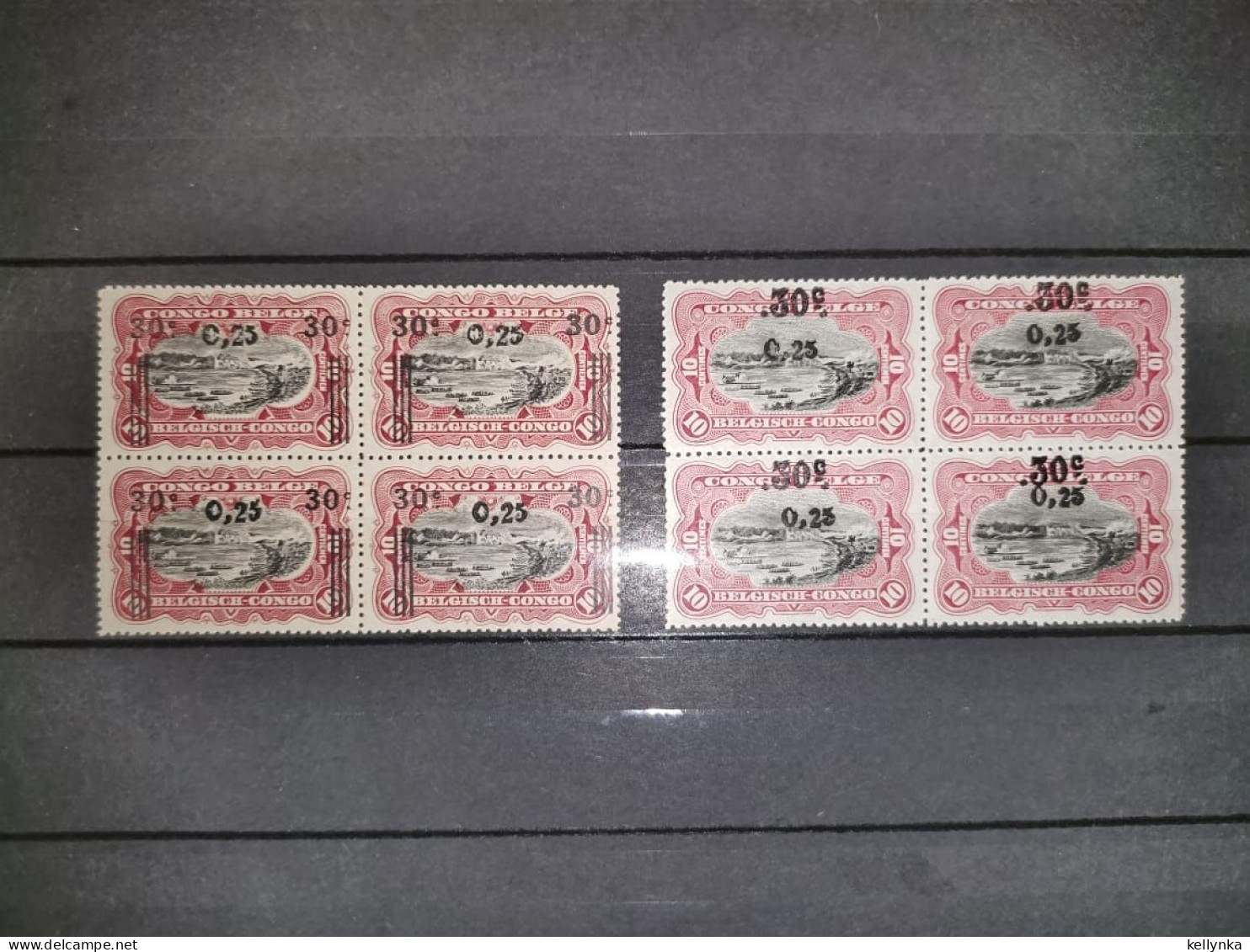 Congo Belge - 104/105 - Blocs De 4 - Surcharges D'Elisabethville - 1923 - Signés - MNH - Ungebraucht