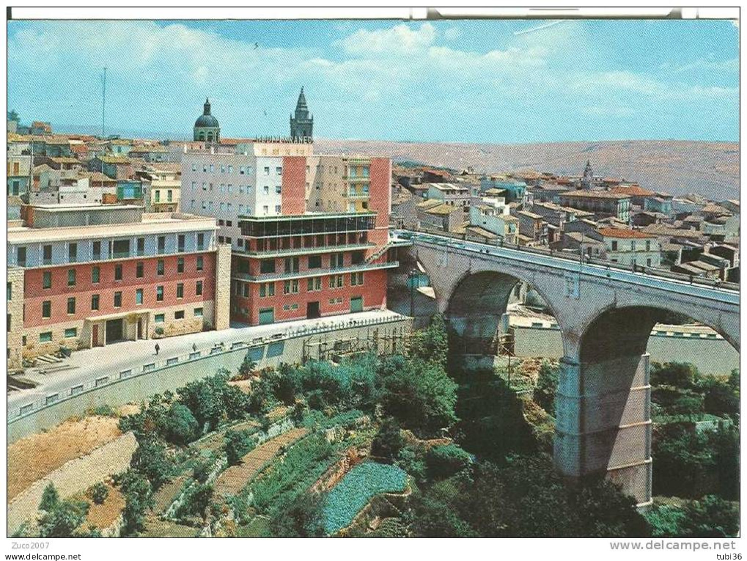 RAGUSA - PALAZZO DEL GENIO CIVILE - HOTEL MEDITERRANEO - COLORI VIAGGIATA  1965 - ANIMATA - Ragusa
