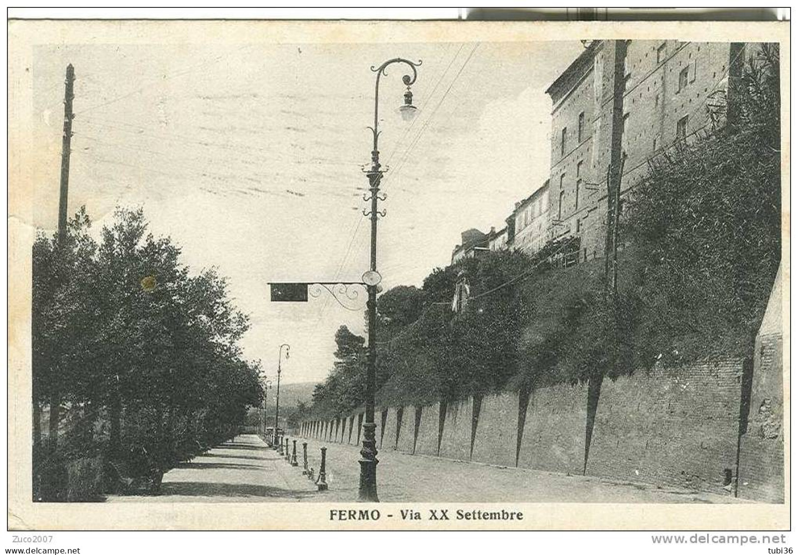 FERMO - VIA XX SETTEMBRE - B/N VIAGGIATA  1929 - ANIMATA - FORMATO PICCOLO  9 X 14      V7 - Fermo